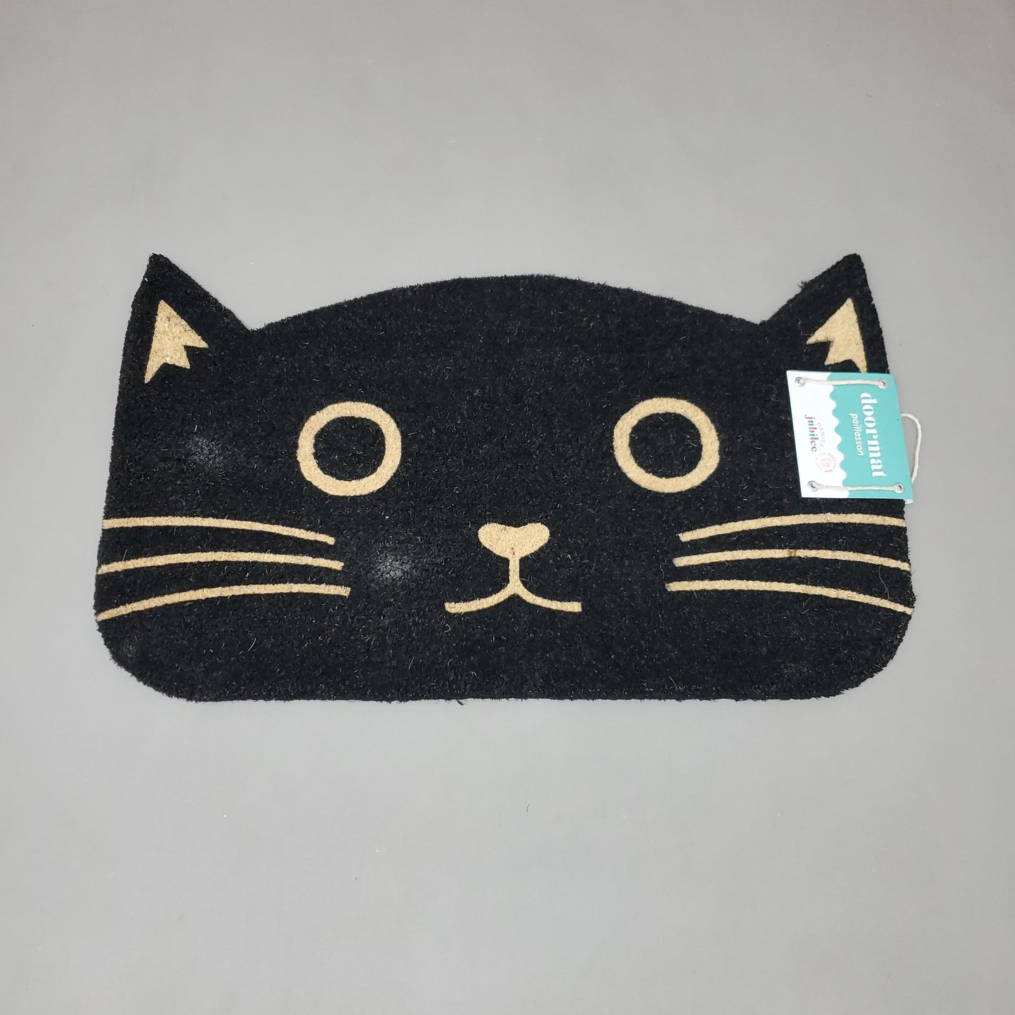 DANICA JUBILEE  Black Cat Doormat Vinyl Back W18" x L30" Black 3075181 (New)