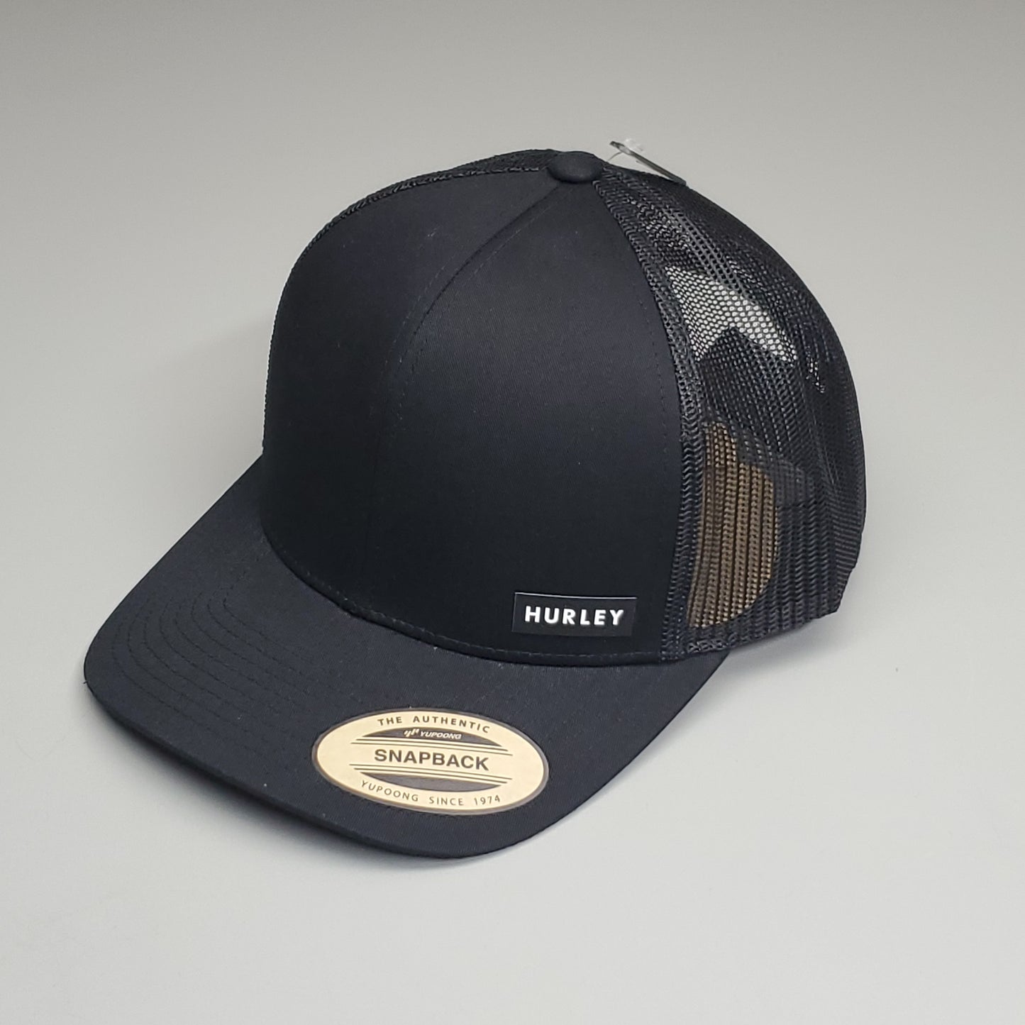 HURLEY Major Trucker Baseball Cap Mesh Snapback Hat One Size Black (New)