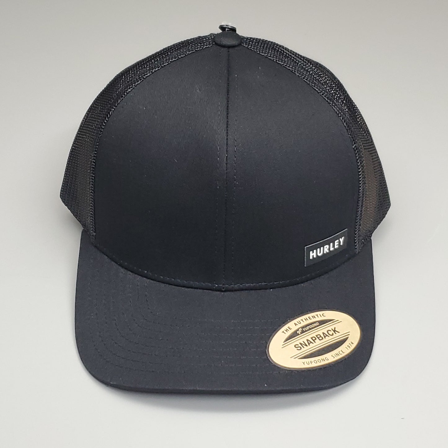 HURLEY Major Trucker Baseball Cap Mesh Snapback Hat One Size Black (New)