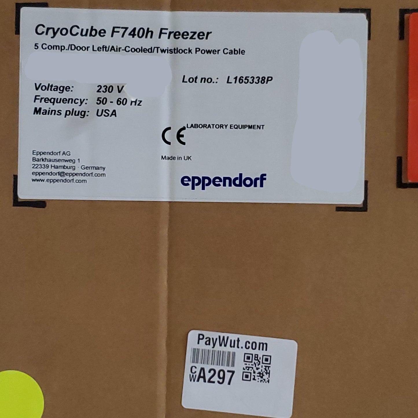 EPPENDORF CryoCube Laboratory Freezer F740H