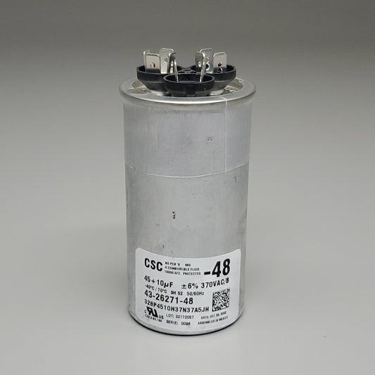 PROTECH Dual Round Capacitor 45/10 UF 370V for RHEEM Ruud 43-26271-48 Genuine Factory Authorized Part (New)