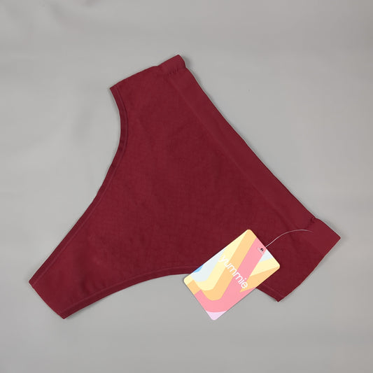 YUMMIE Amber Mid Waist Thong Women's Underwear Sz S/M Cab-Red YT5-296 (New)