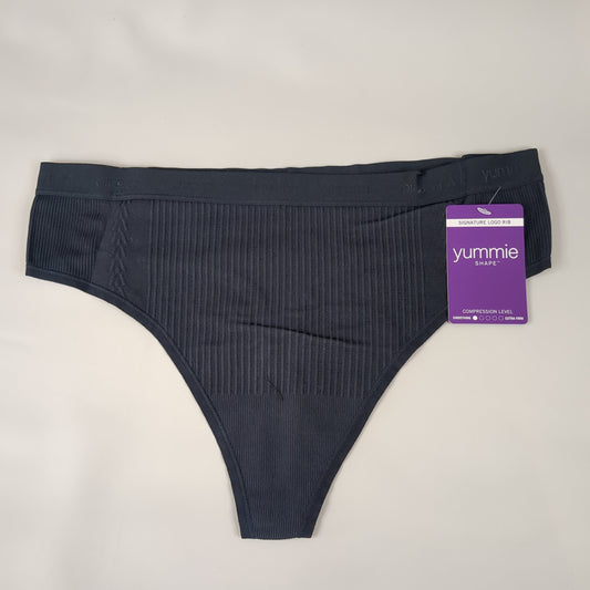YUMMIE Eden Thong Women's Underwear Sz L/XL Black YT5-291 (New)