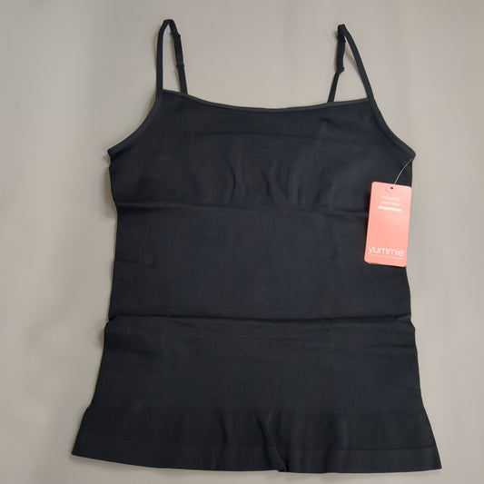 YUMMIE Nylon Seamless Cami Women's Underwear Sz M/L Black YT6-575 (New)