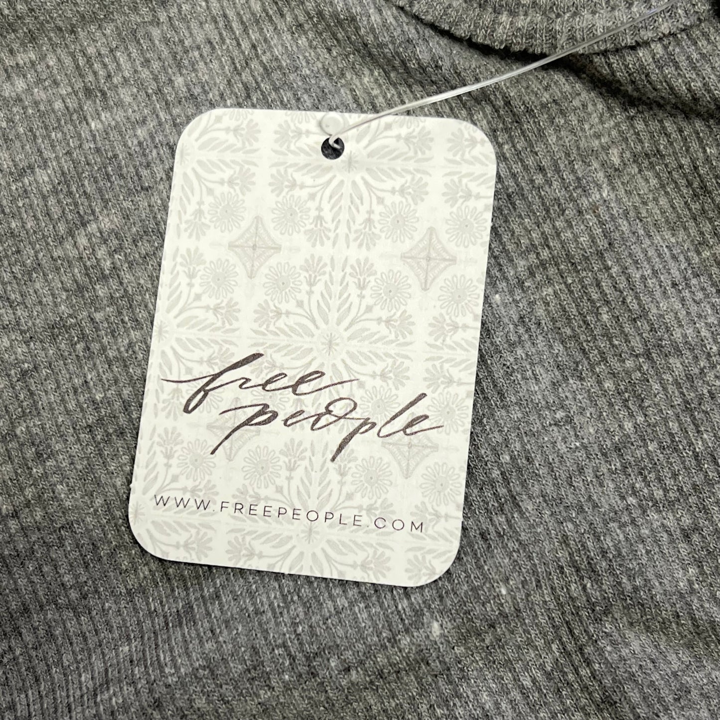 FREE PEOPLE We The Free Neria V-neck Tank Top Women's Sz L Heather Grey
