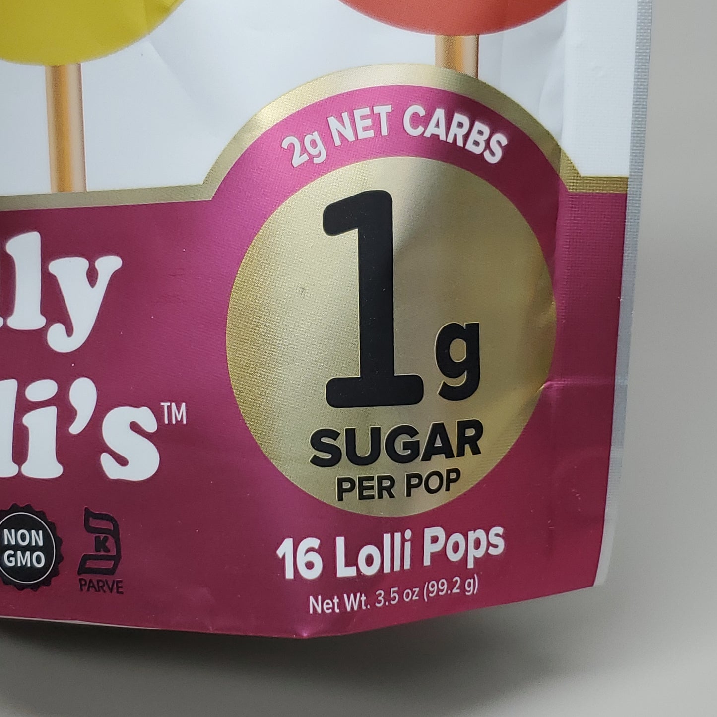 PROJECT 7 Golly Lolli's 4 Flavors 1 Grams of Sugar per Bag of 16-3.5oz Exp 5/24 (New)