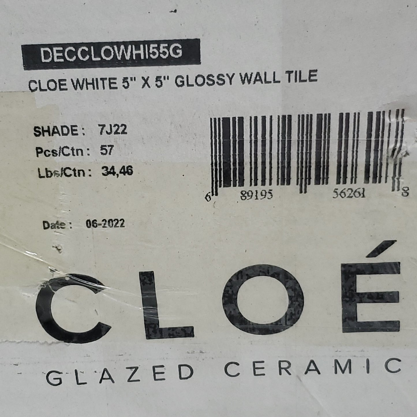 Z@ BEDROSIANS 60 CASES! (649 sq ft) Cloe Square Ceramic Wall Tile 5" x 5" Ceramic White DECCLOWHI55G