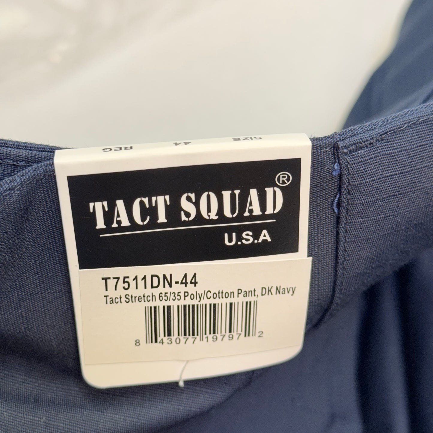 TACT SQUAD Tact Stretch Mini Ripstop Trouser Poly/Cotton Men's Sz 44 Dk Navy T7511