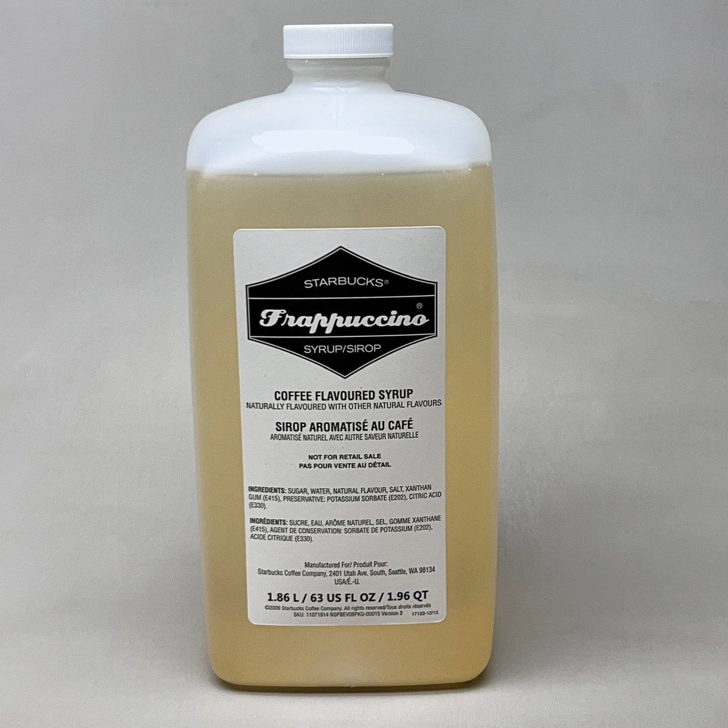 ZA@ STARBUCKS (4 PACK) Frappuccino Coffee Flavored Syrup 1.86 L/bottle BB 10/24 As-is Damaged Box