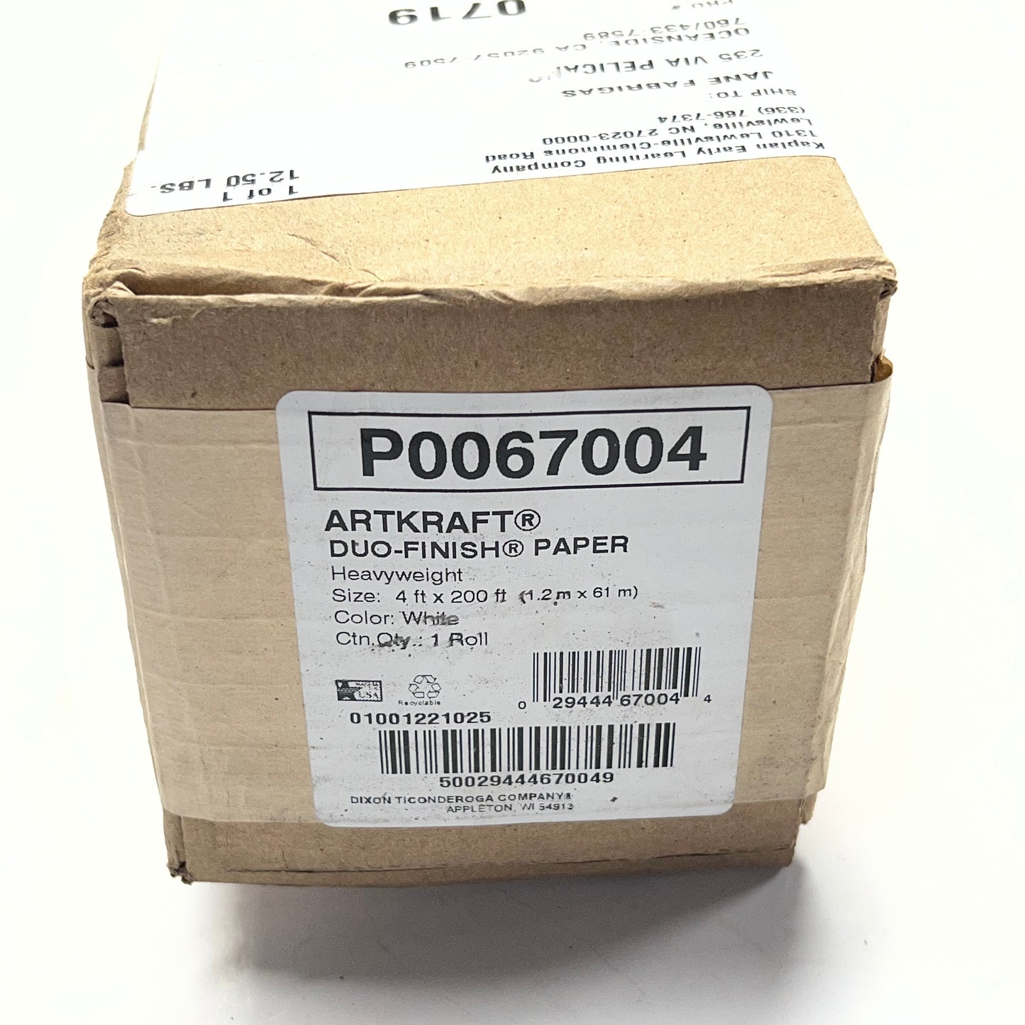 ART KRAFT Duo-finish Paper Rolls Heavy Weight  48"x200' White P0067004
