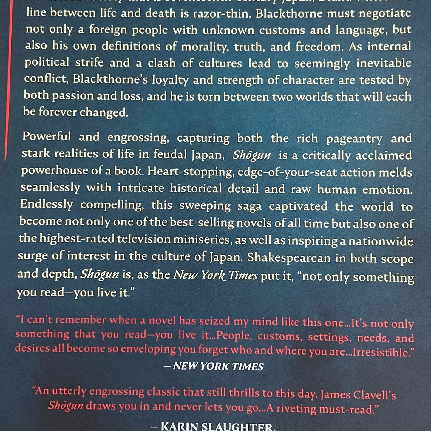 SHOGUN Classic Epic Novel The International Bestseller by James Clavell