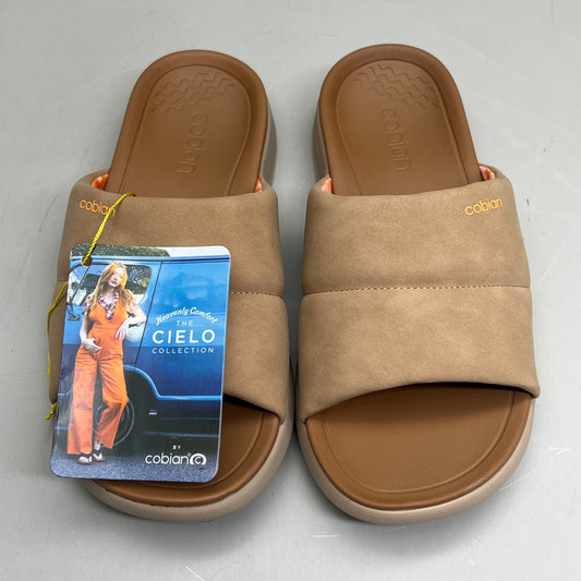 COBIAN Tolula Slide Enhanced Cushion Suede Strap Women's Sz 10 Tan TOL24-230-10