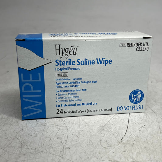 HYGEA (4 PACK) Sterile Saline Wipes Sz 6" x 4" Wipe C22370 BB 09/27