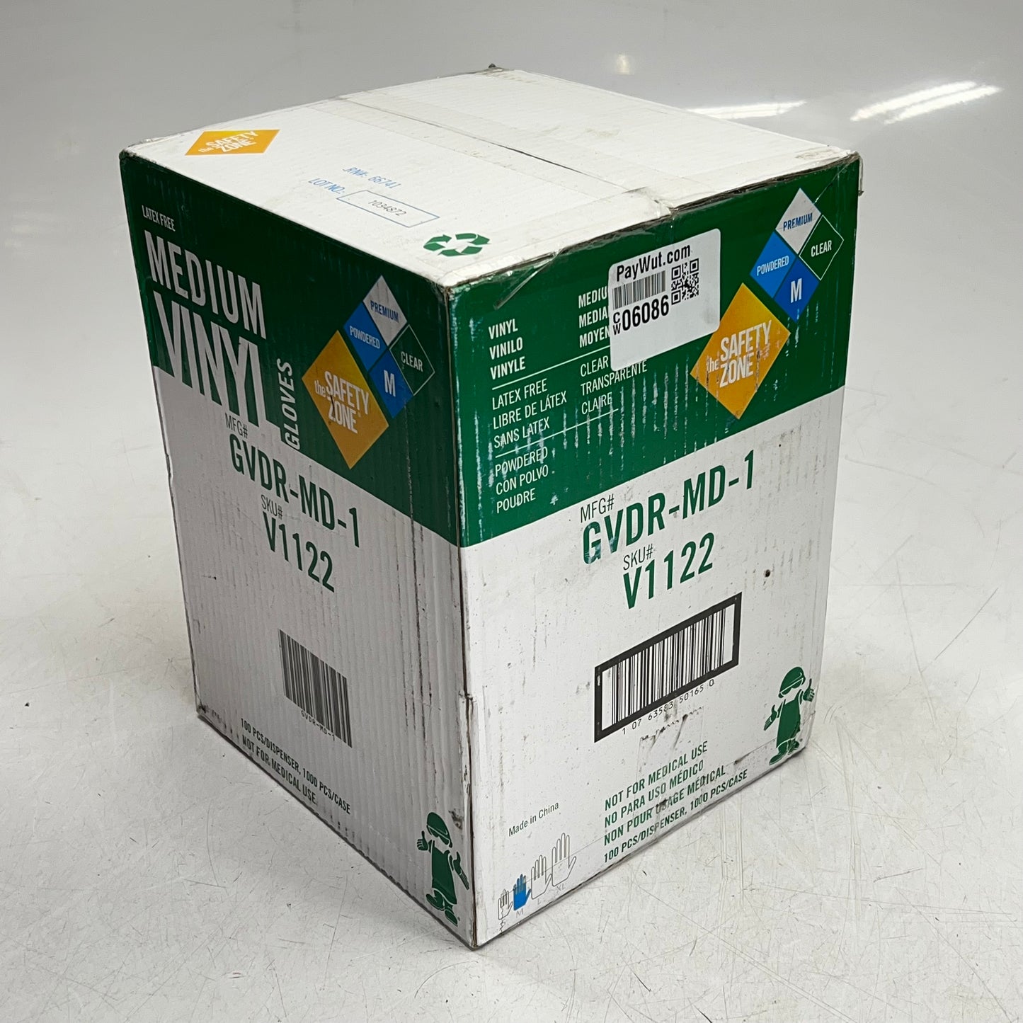 THE SAFETY ZONE (1,000 PACK) Industrial Grade Lightly Powdered Unisex Sz M Clear GVDR-MD-1