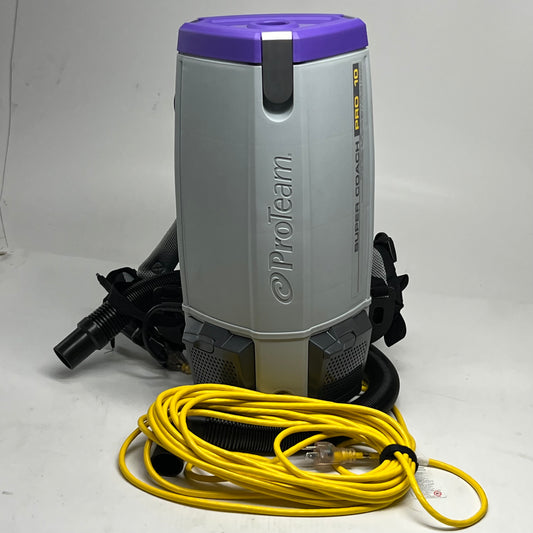 PROTEAM Super Coach Pro 10 Commercial Backpack Vacuum Cleaner Sz 23"H Grey 1073110