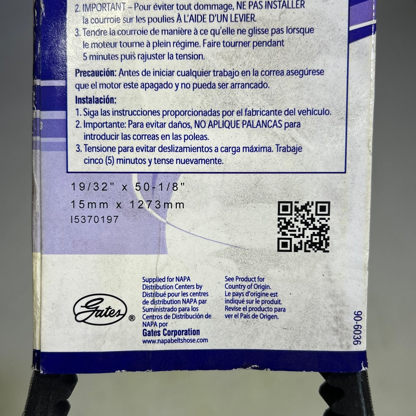 NAPA Truck & Bus V-Belt Notched Construction 19/32" x 50 1/8" Black 2522495