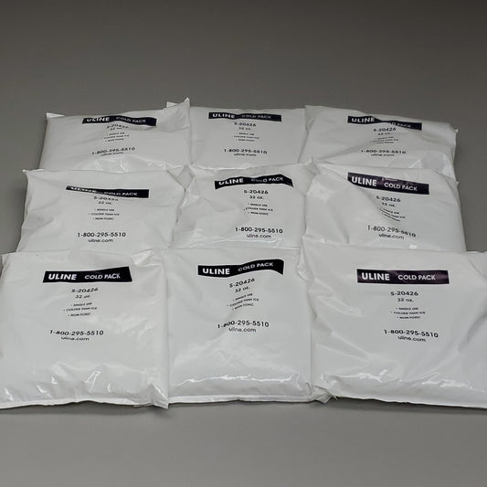 ULINE Case of 9 Single Use Cold Packs 32 oz, S-20426 (New)