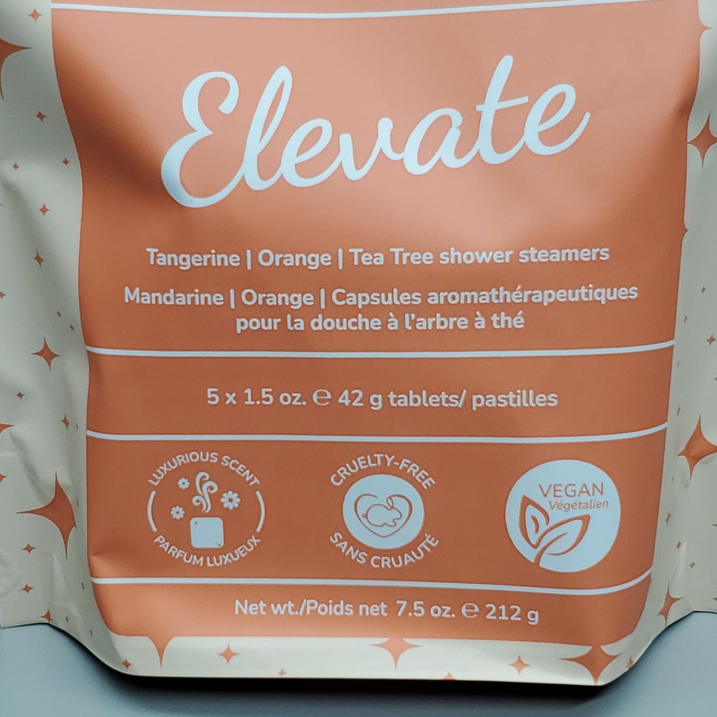 THE RADIANT RHINO Elevate Tangerine, Orange, Tea Tree Shower Steamers 6-PK! 5x1.5oz Tablets 7.5oz (New)