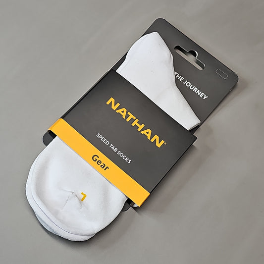 NATHAN Speed Tab Low Cut Socks Unisex Sz S White NS10580-90002-S (New)