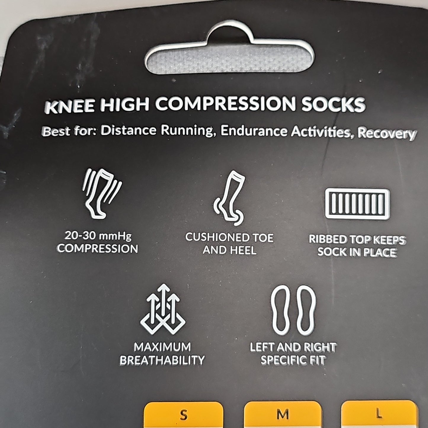 NATHAN Speed Knee High Compression Socks Sz L Monument Grey NS10660-80128-S (New)