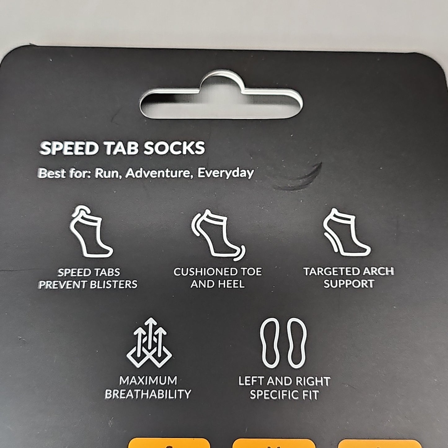 NATHAN Speed Tab Low Cut Socks Unisex Sz M Black NS10580-00001-M (New)