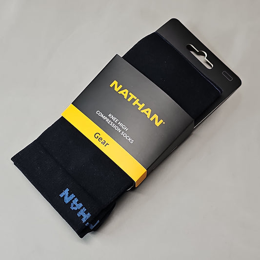 NATHAN Speed Knee High Compression Socks Sz L Black NS10660-00001-L (New)