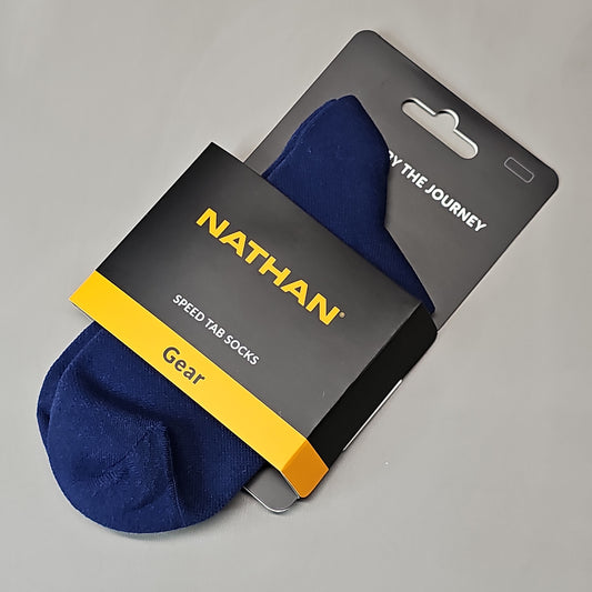 NATHAN Speed Tab Low Cut Socks Unisex Sz L Peacoat NS10580-00001-L (New)