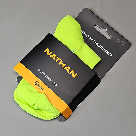 NATHAN Speed Tab Low Cut Socks Unisex Sz M Bright Lime NS10580-50119-M (New)