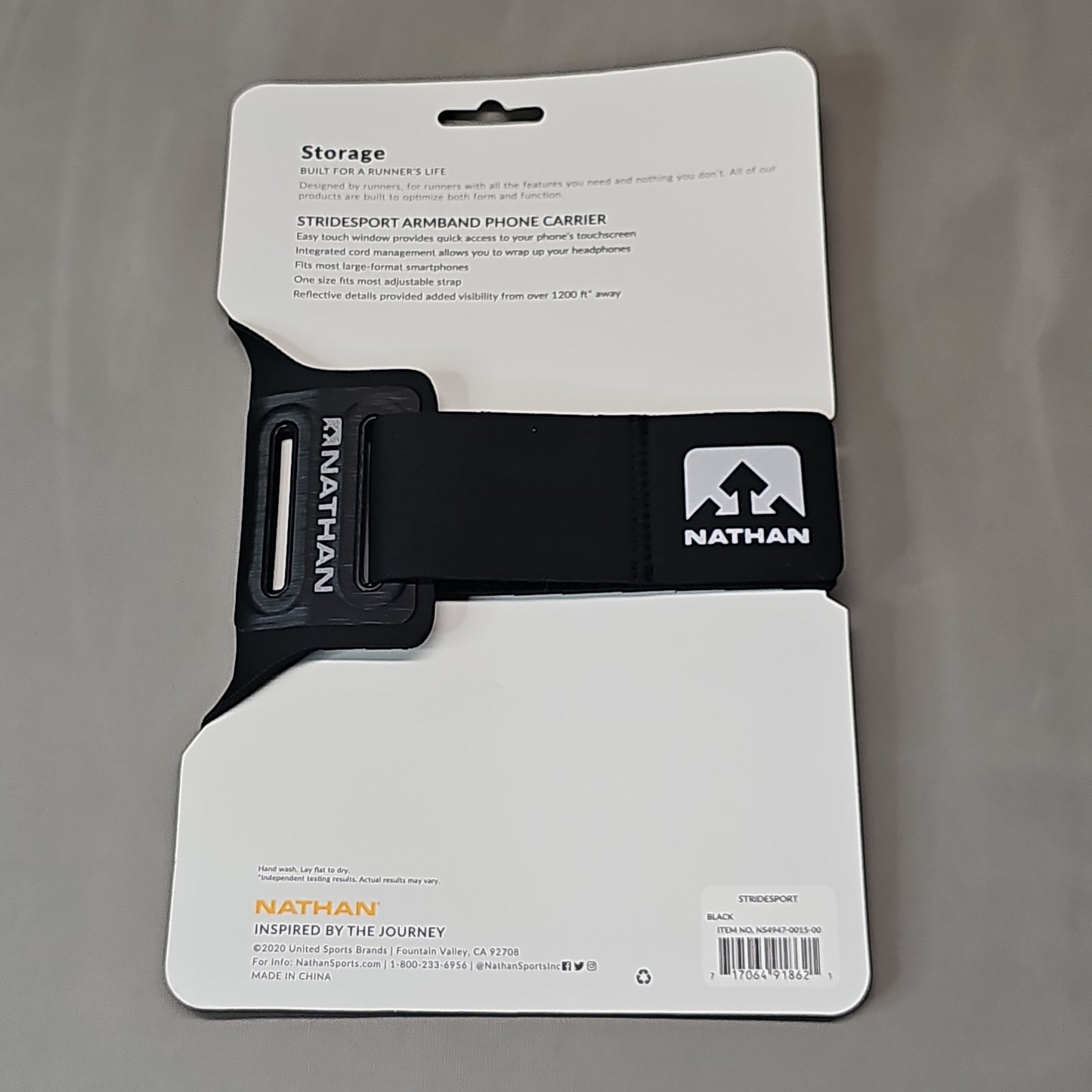 NATHAN Stridesport Armband Phone Carrier Black NS4947-0015-00 (New)