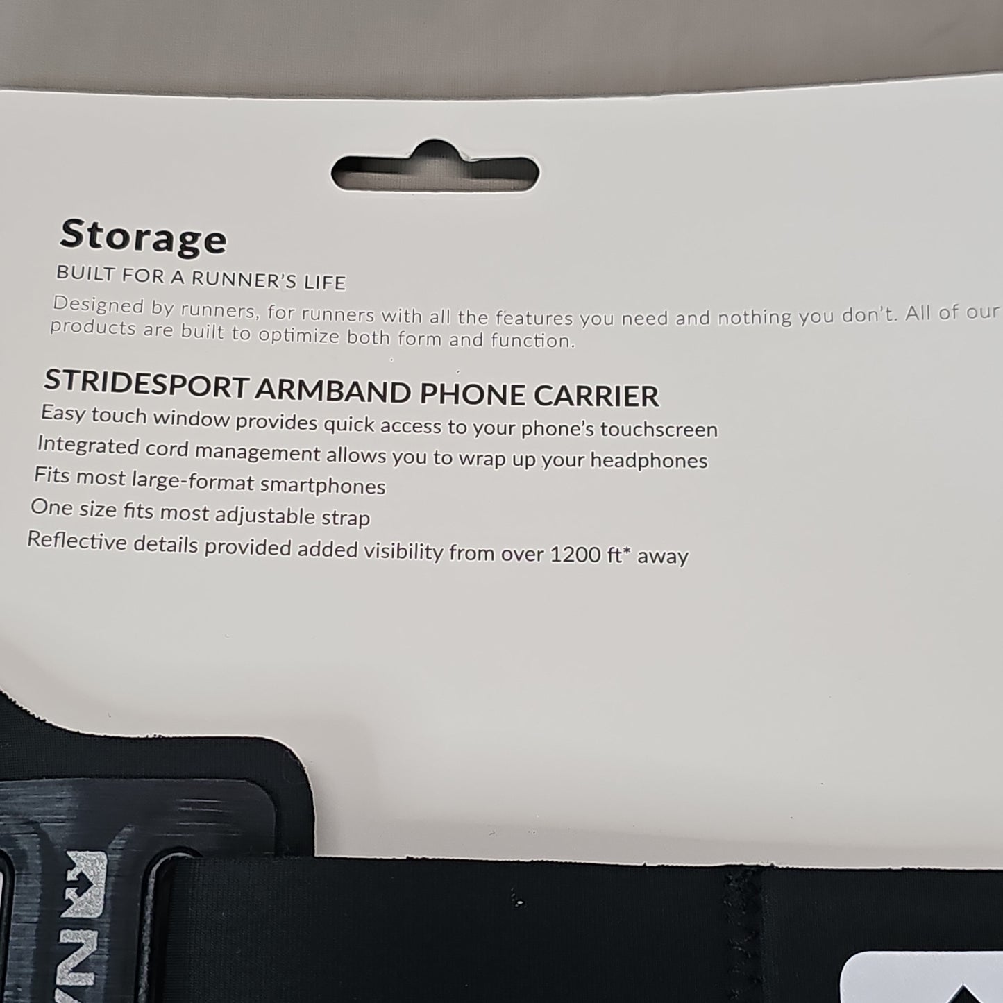 NATHAN Stridesport Armband Phone Carrier Black NS4947-0015-00 (New)