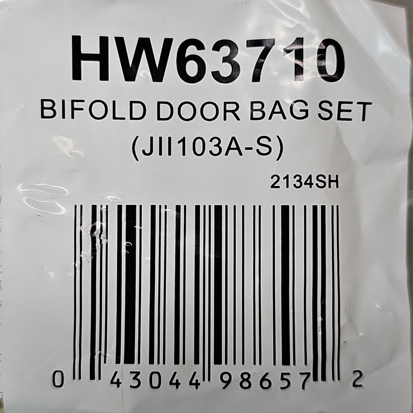 JELD-WEN Bifold Closet Door Bag Set 7/8" Track Single Set HW63710 (New)