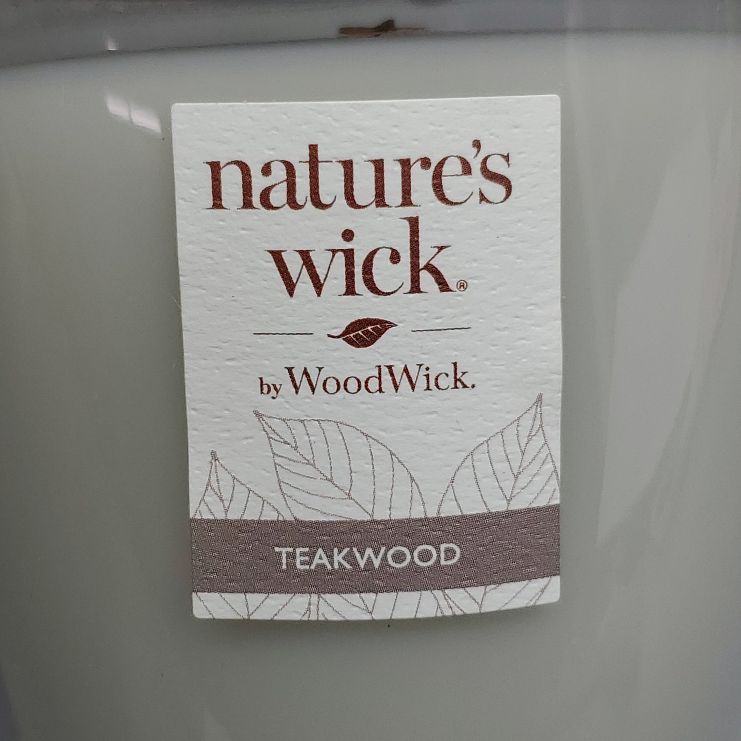 WOODWICK Nature's Wick 10 oz Candle Teakwood, it Crackles as it Burns (New)