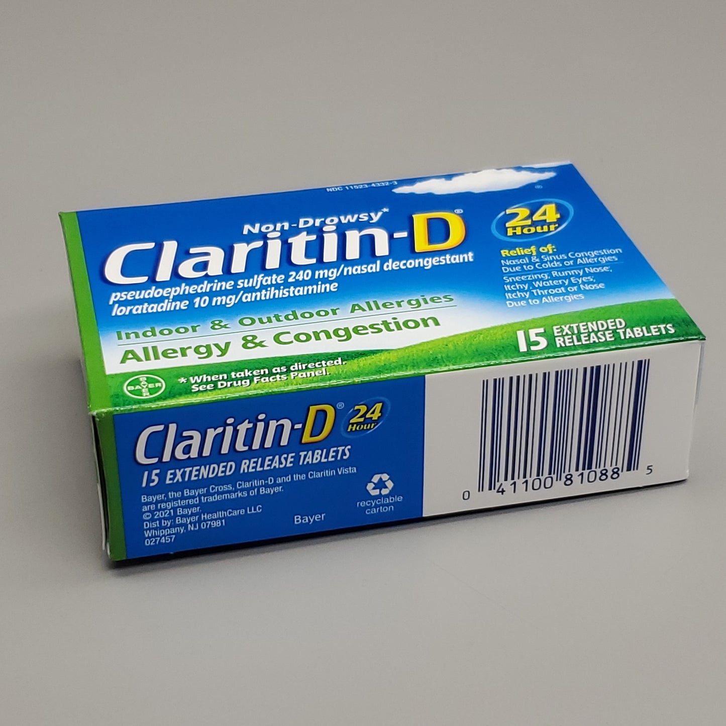 ZA@ BAYER 6PK! Claritin-D 24 Hours Non-Drowsy Allergy & Congestion 15 Tablets (07/25)