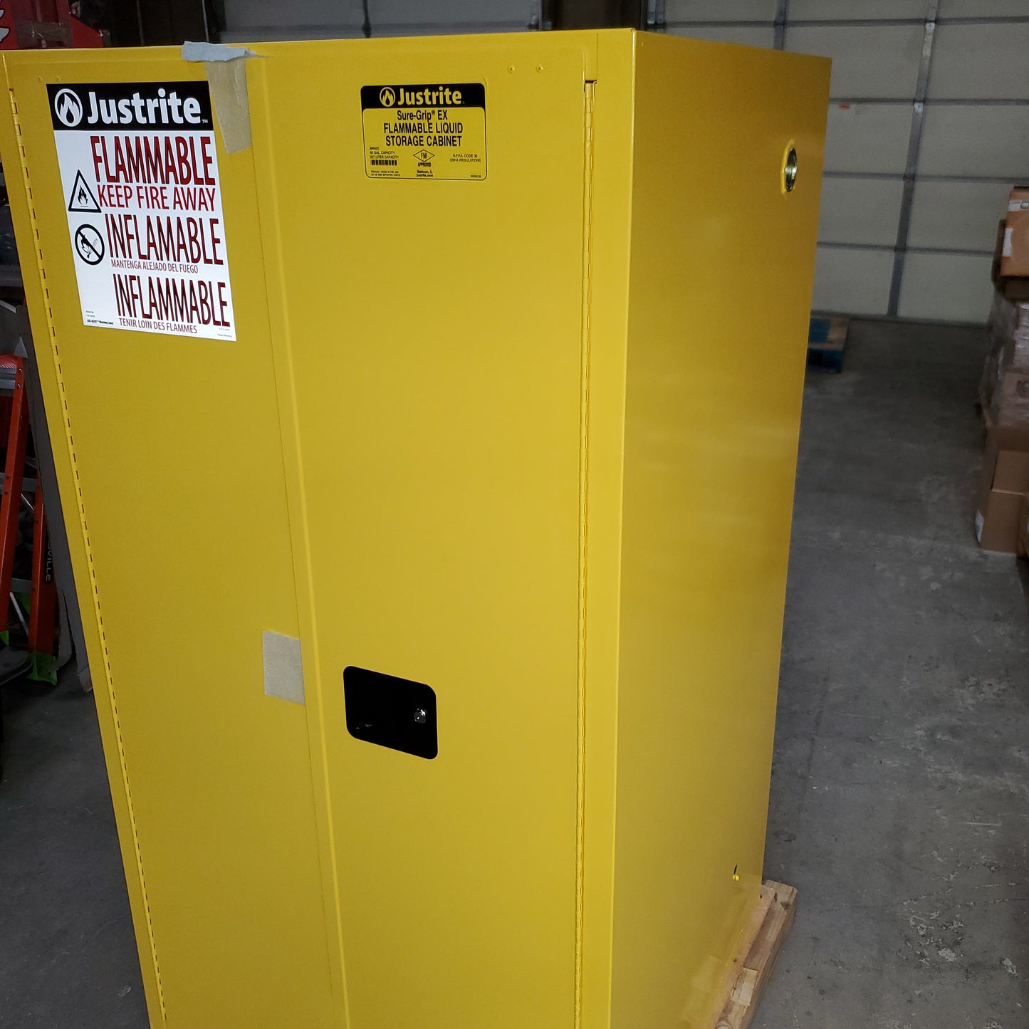 JUSTRITE Sure-Grip EX Flammable Liquid Safety Storage Cabinet 90 Gal 43wx34dx65h 899000