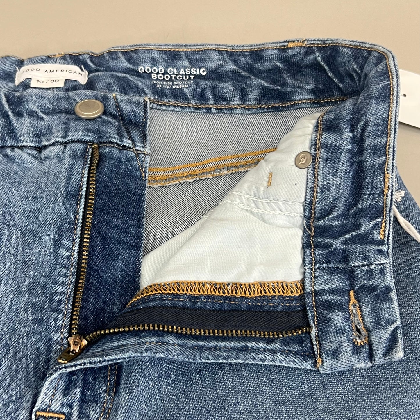 GOOD AMERICAN Good Classic Slim Bootcut High-Rise Jeans Women's Sz 10 Indigo627 GCLBDV220T