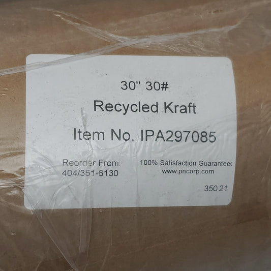 ZA@ PIEDMONT NATIONAL Recycled Kraft Paper 30" x 1200' 30 lb Brown IPA297085 (New) C