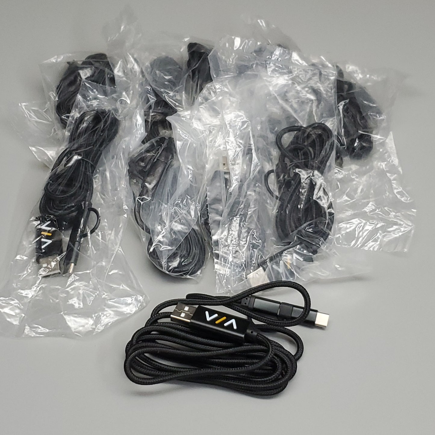 VIV 10 PK! USB-C / Weird End Power Adapter Cables 5' Black (New)
