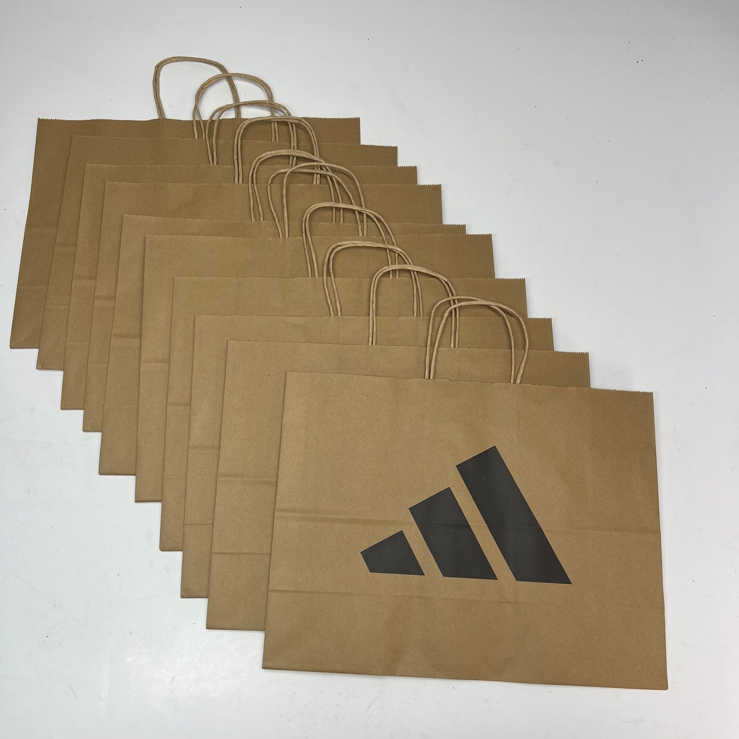 ZA@ REDIBAGUSA (10 PACK) Adidas Paper Shopping Bags 2023 16"x12' Brown