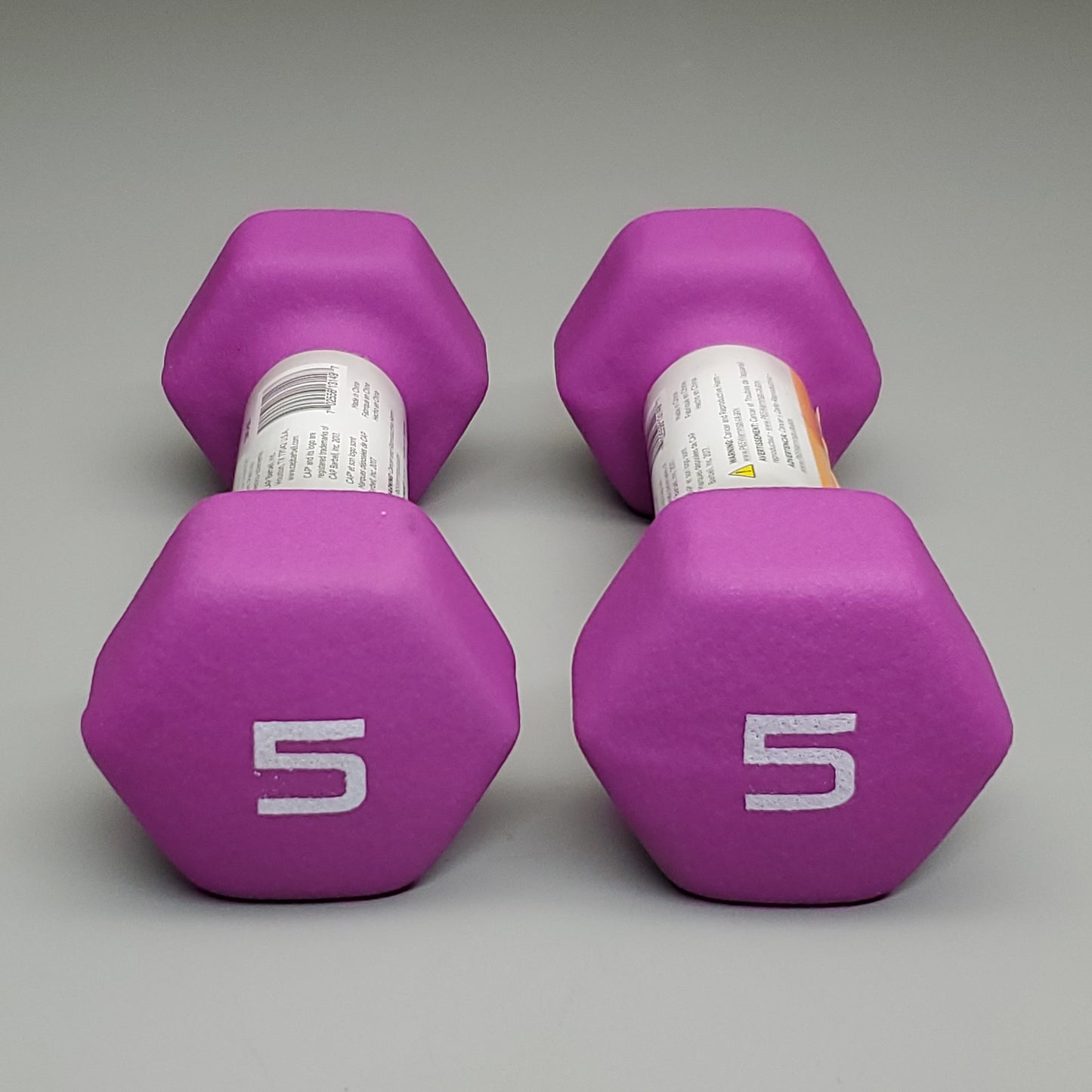CAP 2PK! Neoprene Coated Dumbbells 5 lbs Each Purple SDN5-005 (New)