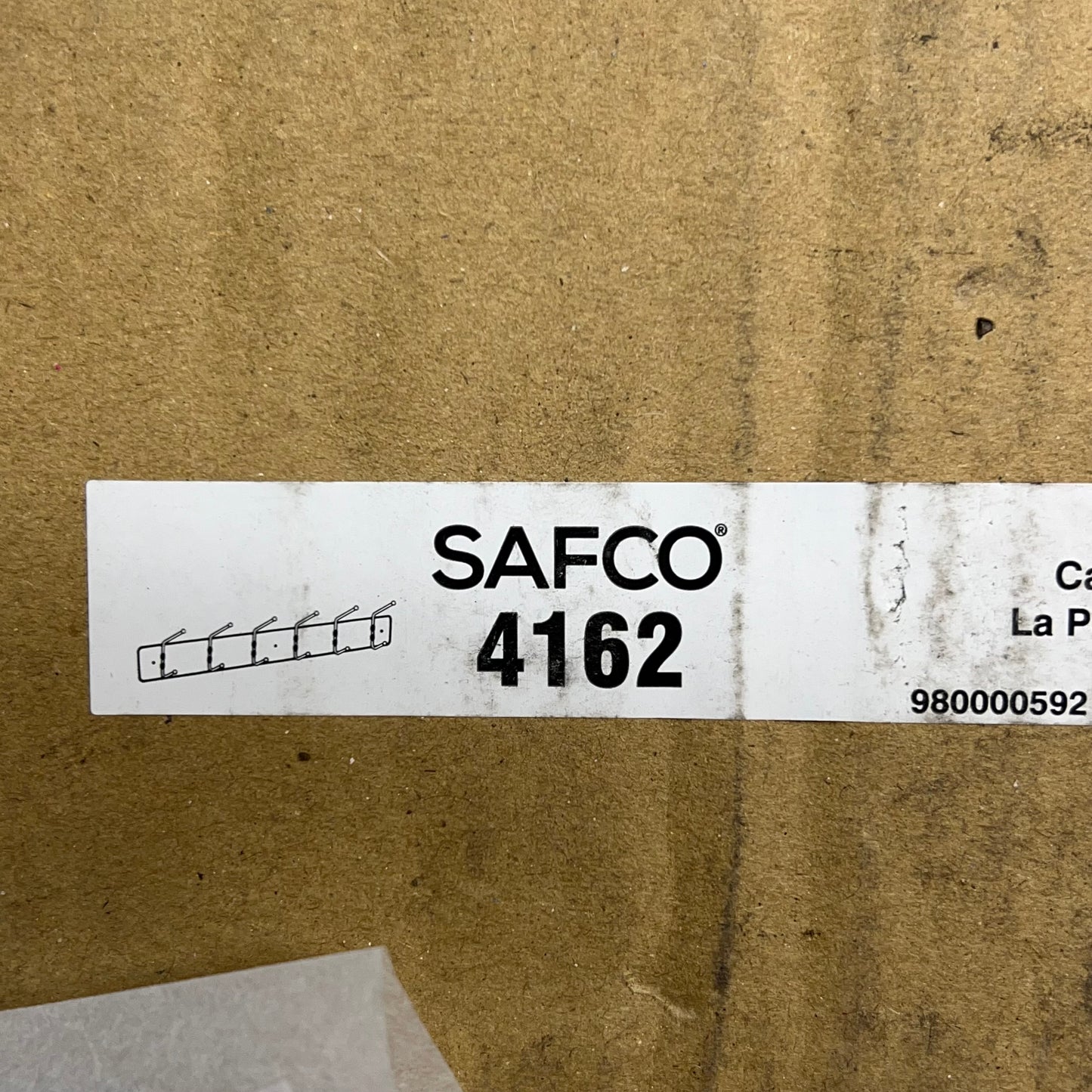 SAFCO Satin Metal Six-Peg Coat Hook Wall Mount Rack 6 Pegs 36" L  Silver 4162