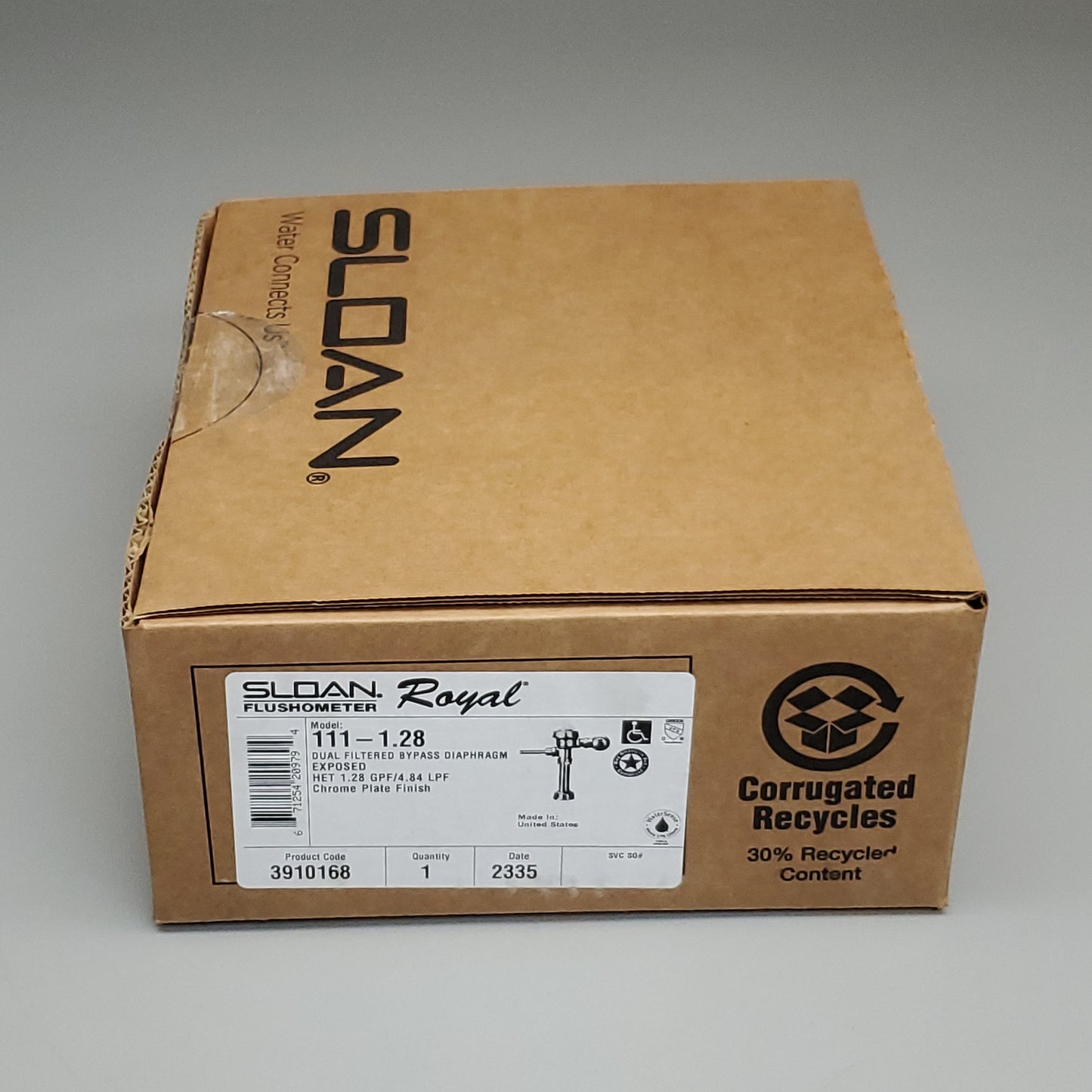 SLOAN Royal 111-1.28 Flushometer 1.28 GPF Exposed Manual Flush 3910168