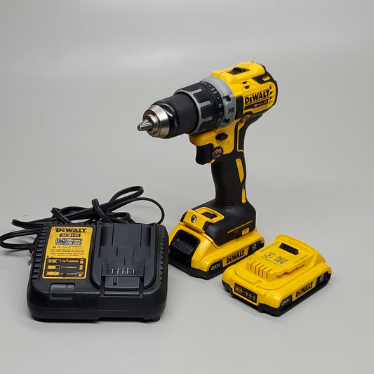 DEWALT Cordless Hammer Drill Driver 20V W/ Two Batteries & Charger DCD791 (Pre-Owned)