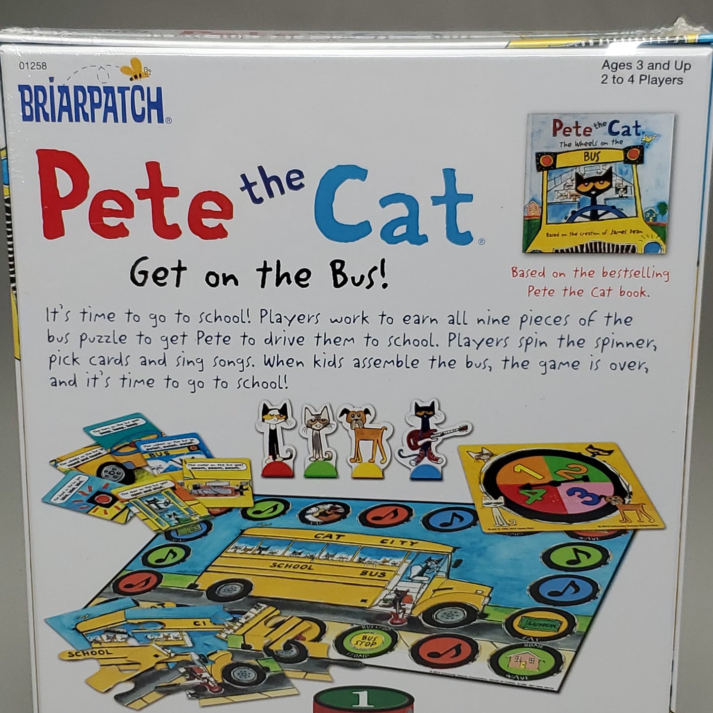 BRIARPATCH Pete the Cat The Wheels On The Bus Game Ages 3+ 2-4 Players