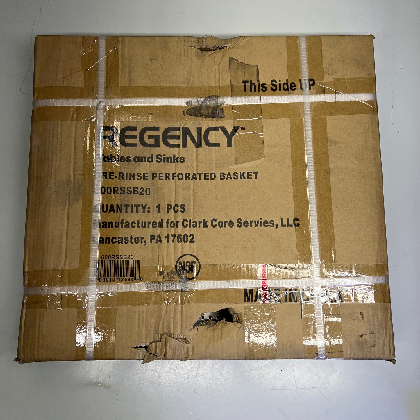 REGANCY 304 Stainless Steel Perforated Basket 19.5"x19.5"x4" 600RSSB20 (As-is)