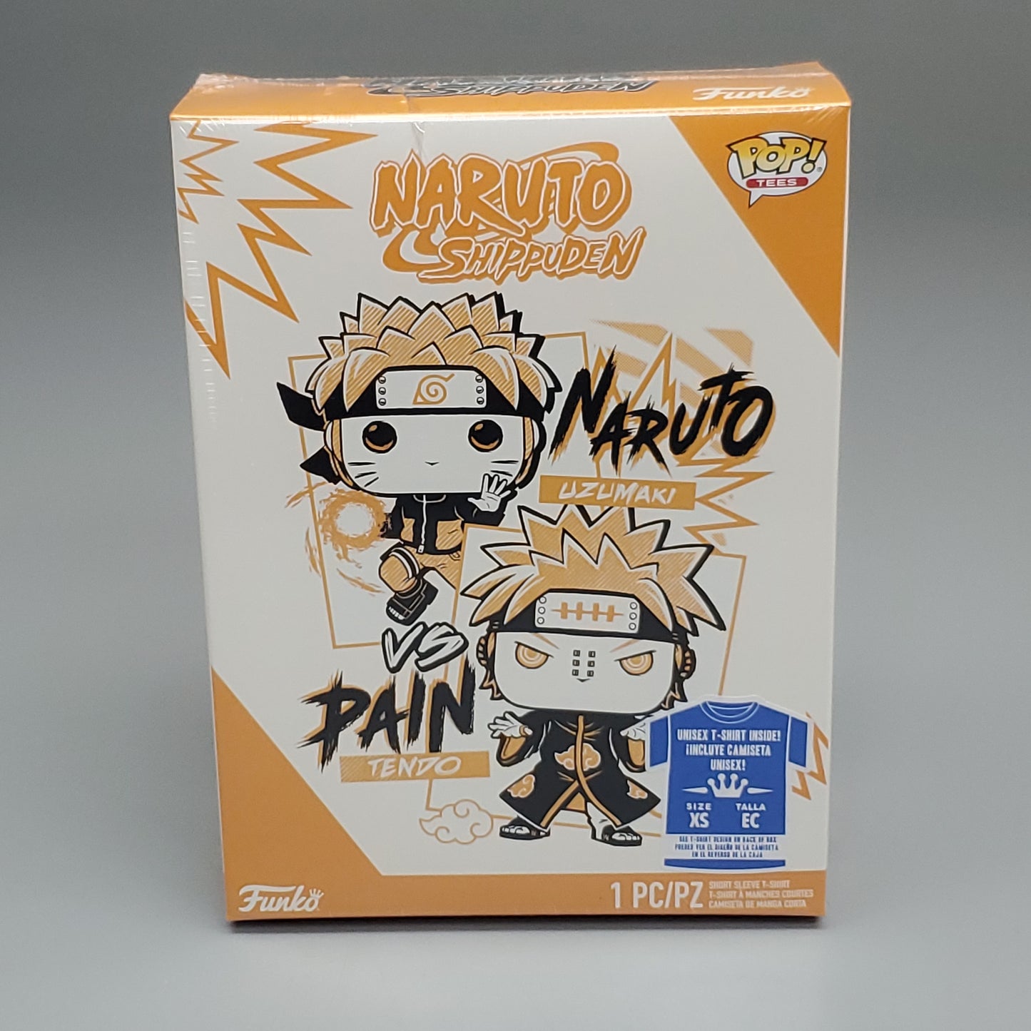 FUNKO Pop Naruto Shippuden Unisex T-Shirt SZ XS Naruto vs Pain Boxed Tee