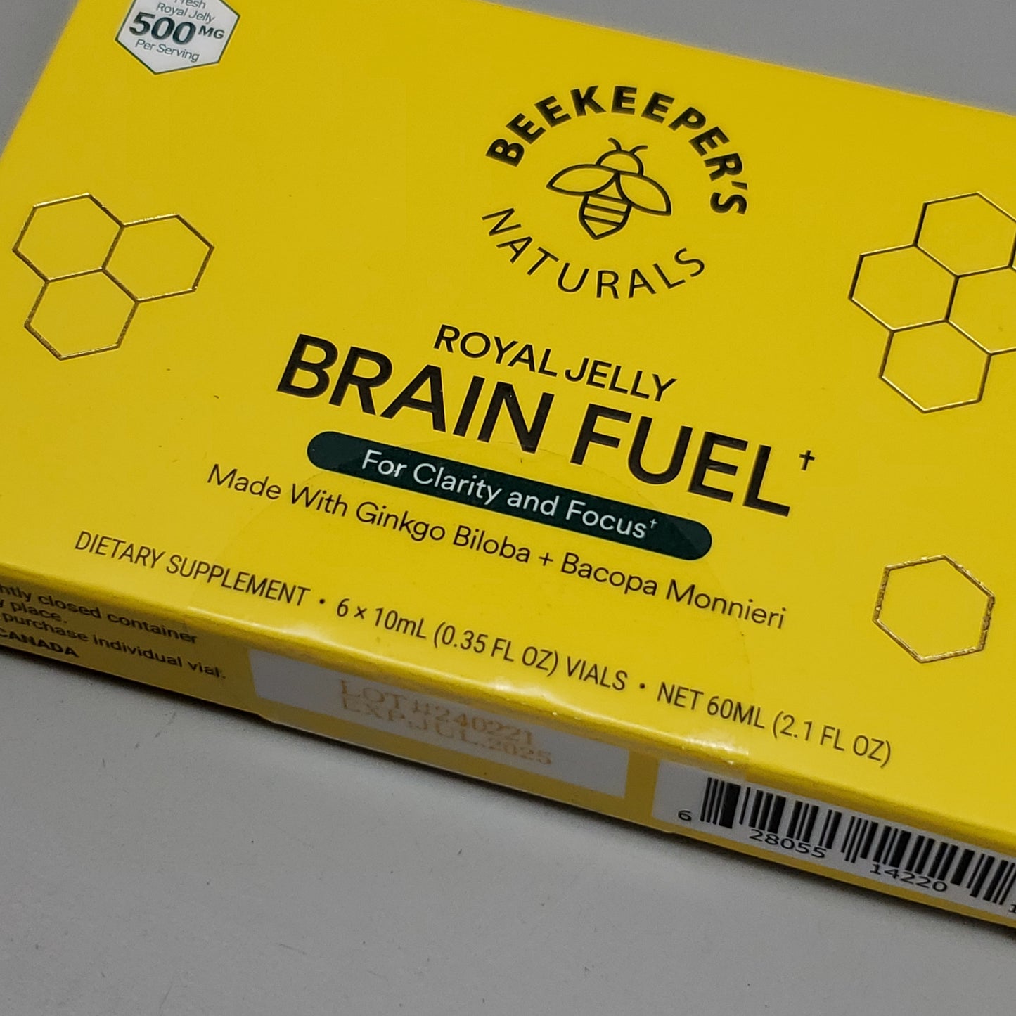 BEEKEEPERS NATURALS (6 VIALS) Royal Jelly Brain Fuel 10ml Each BB 07/25