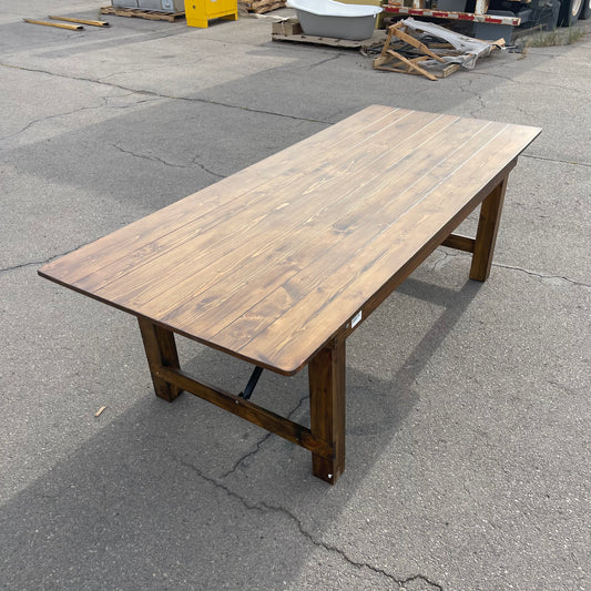 Z@ FLASH FURNITURE Hercules Series Antique Rustic Folding Dining Table 8' x 40" Wood 889142210160