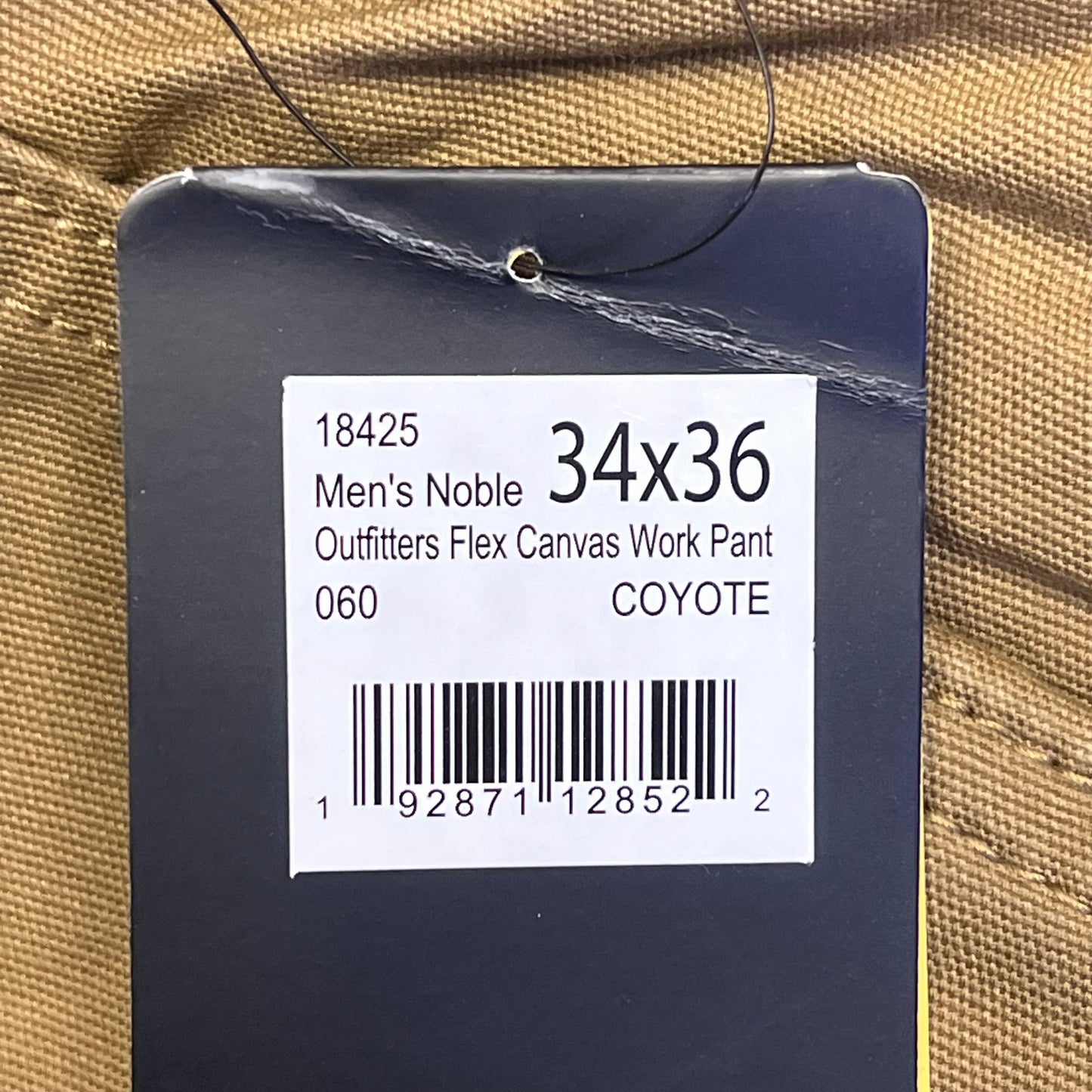 NOBLE OUTFITTERS Flex Stretch Canvas Work Pant Men's Sz 34x36 Coyote 18425