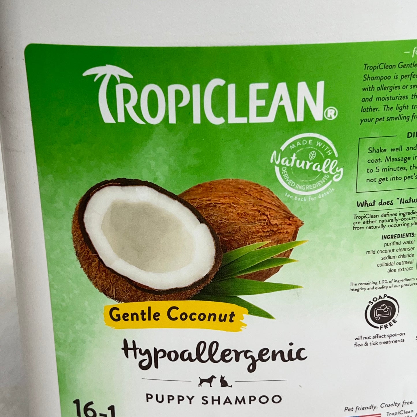 TROPICLEAN Gentle Coconut Hypoallergenic Ph Balance Puppy & Kitten Shampoo 1 Gal