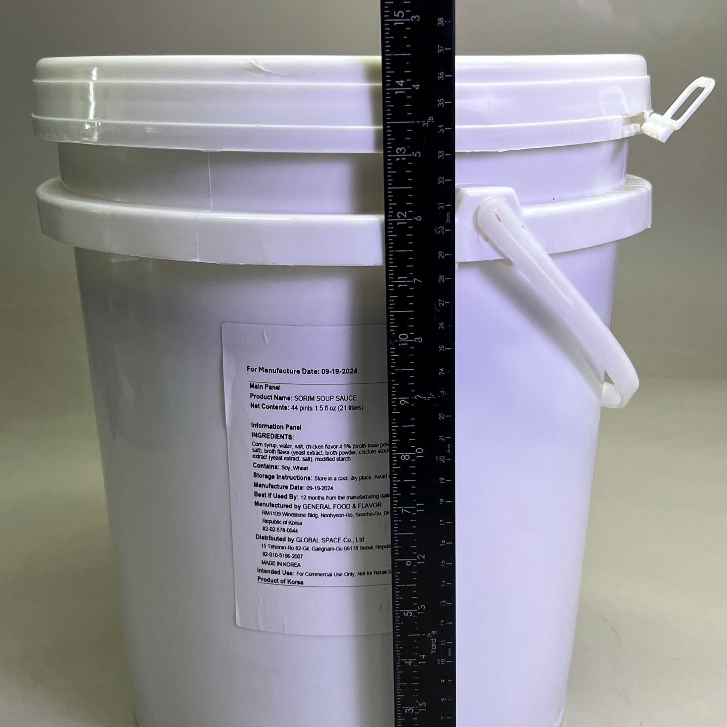 GLOBAL SPACE Sorim Soup Sauce 21 Lt, White Container BB: 09/25